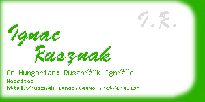 ignac rusznak business card